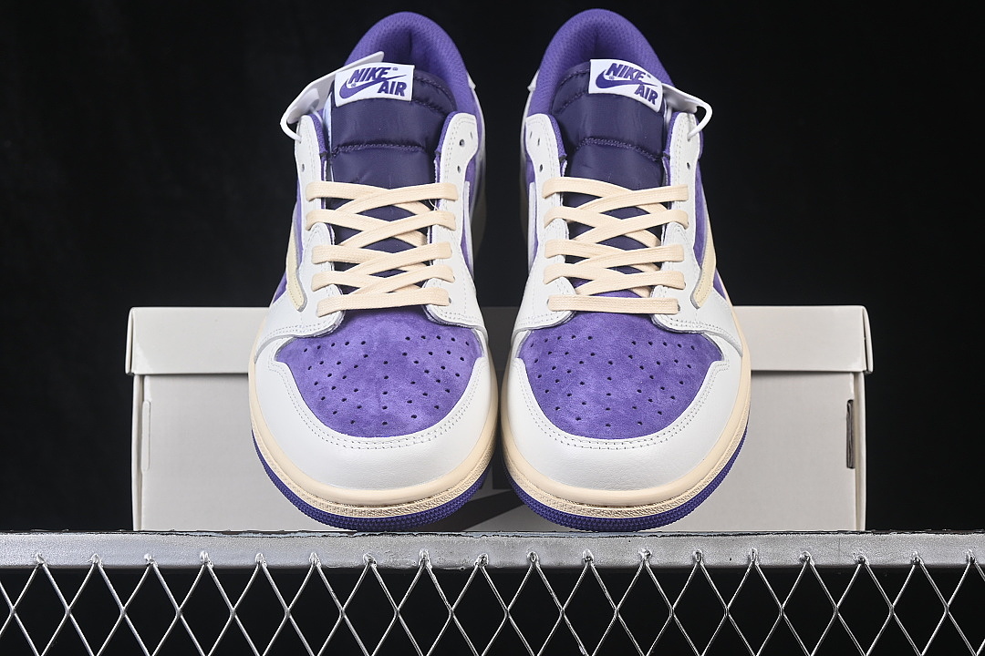 Jordan [DM7866-117]-[AIR JORDAN 1 LOW OG AJ1 INVERTED HOOK PURPLE/BEIGE]-[WOMAN:36-39]-[MAN:40-47.5] - Image 12