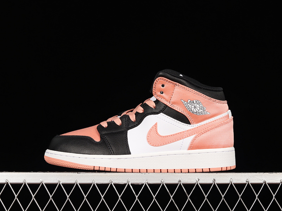 Jordan AIR Jordan 1 MID GS WHITE/BLACK/LIGHT MADDER ROOT · DM9077-108, photo 1