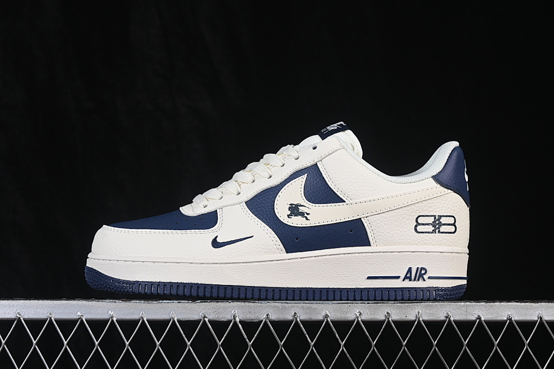 Nike [DN1688-817]-[AIR FORCE 1 07 LOW CASUAL SNEAKERS BEIGE/NAVY BLUE]-[WOMAN:36-39]-[MAN:40-45] - Image 2