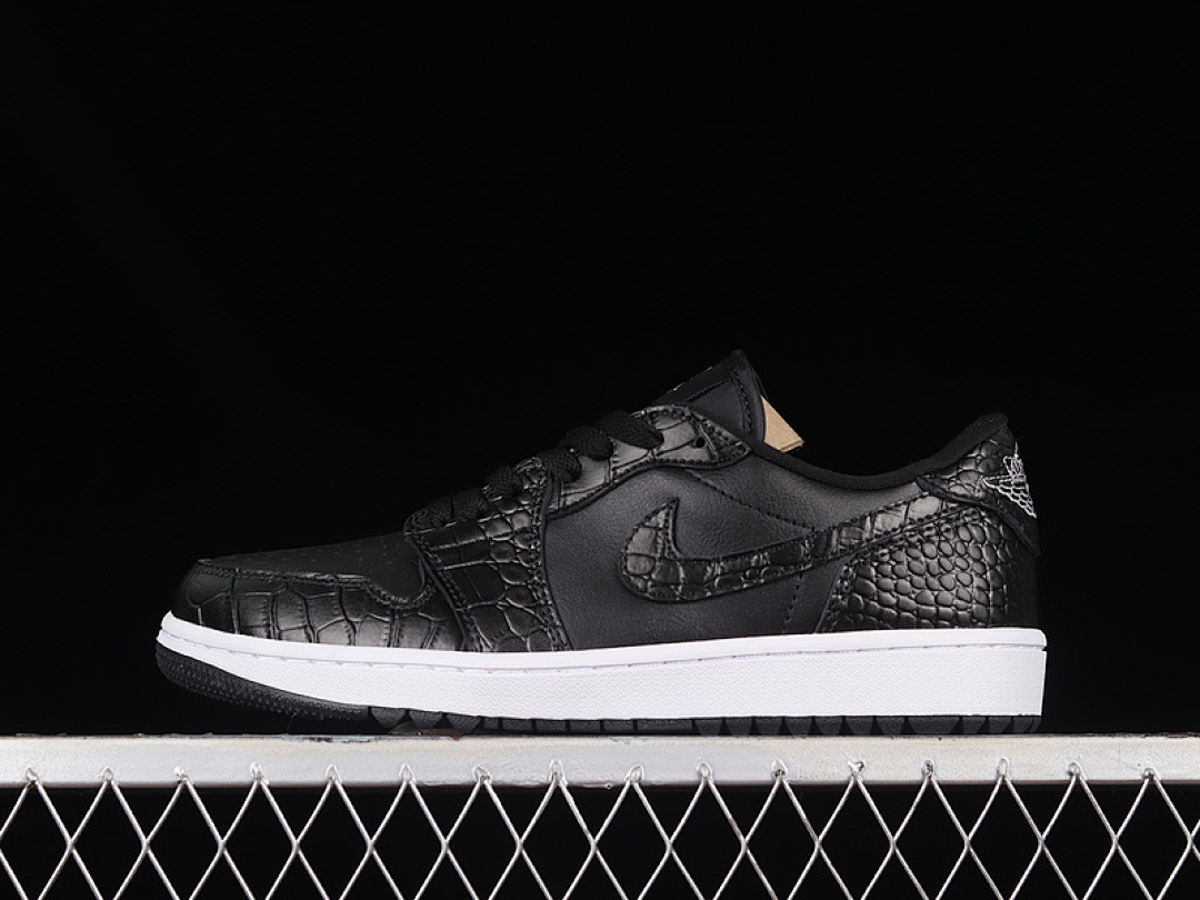 Jordan [DD9315-003]-[AIR JORDAN 1 LOW GOLF BLACK CROCODILE BLACK/BLACK/IRON GREY/WHITE]-[35.5-47.5], photo 1