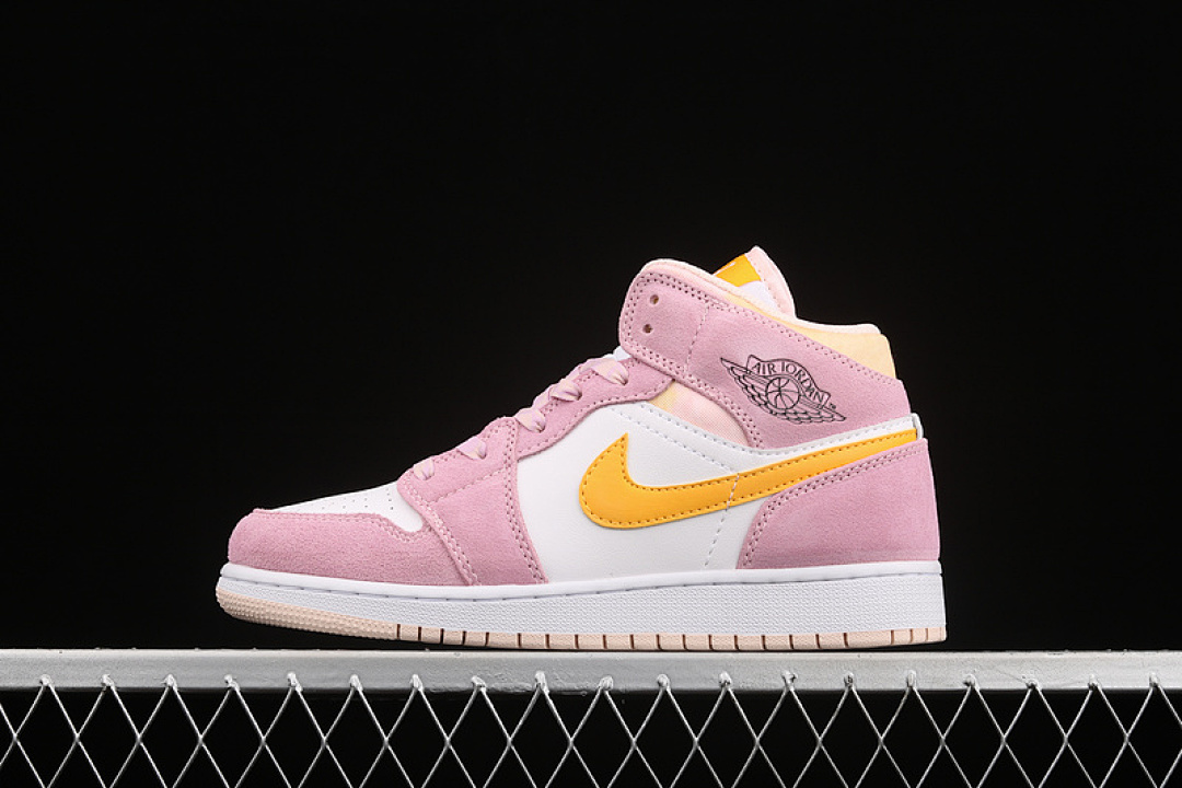 Jordan [DC9517-600]-[AIR JORDAN 1 MID SE GS LIGHT ARCTIC PINK/UNIVERSITY GOLD/WHITE]-[WOMAN:36-40], photo 1