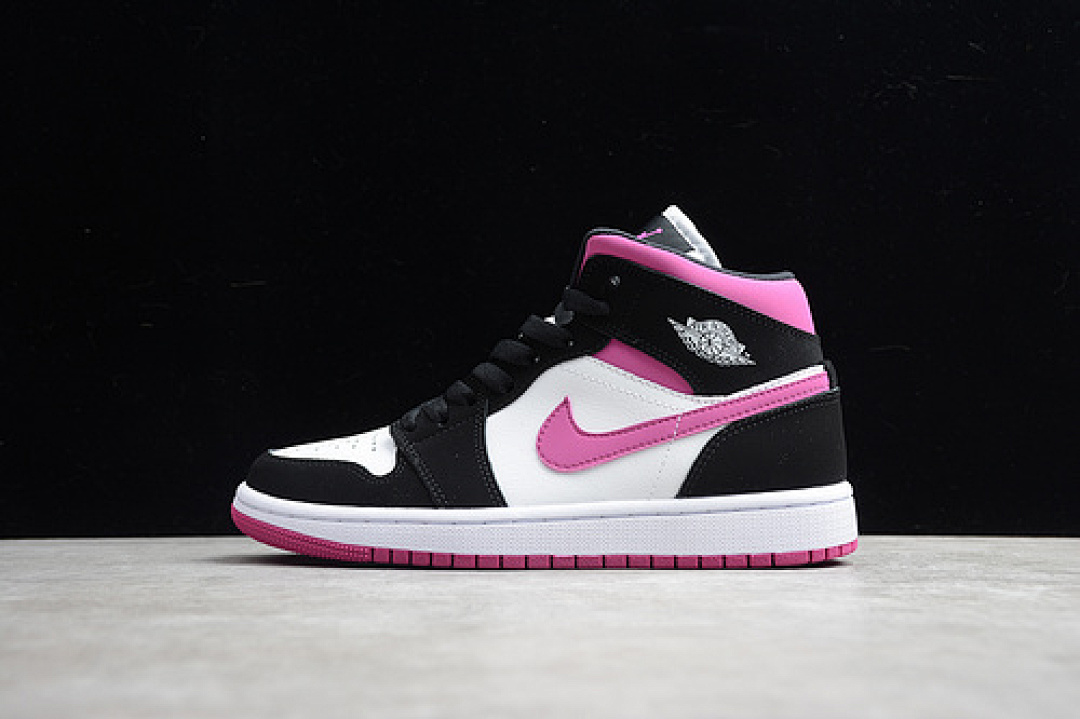 Jordan [BQ6472-005]-[AIR JORDAN 1 MID BLACK/PINK-WHITE]-[WOMAN:36-39]-[MAN:40-47.5], photo 1