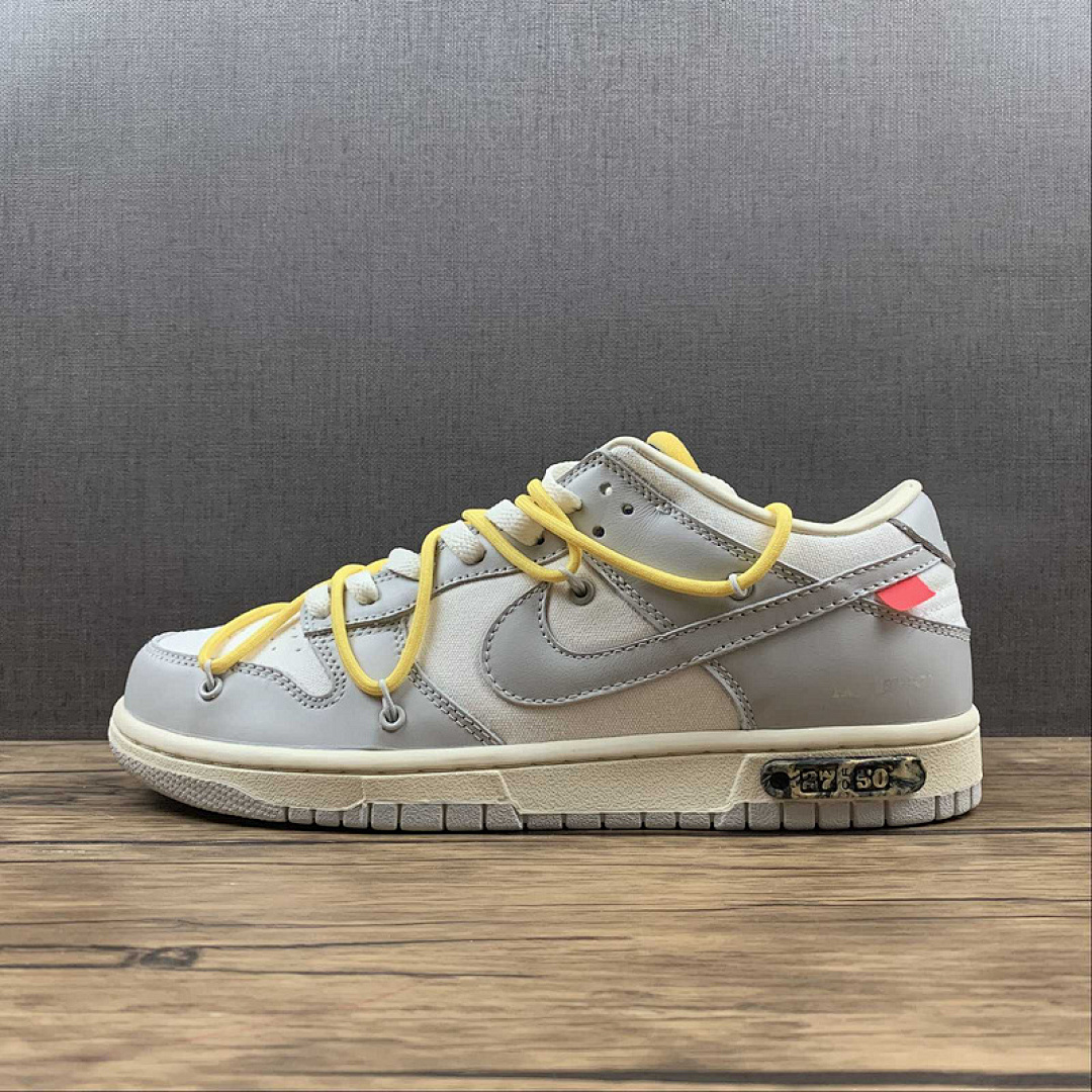 Off-White Nike OW X SB DUNK LOW LOT 27 OF 50 SAIL/NEUTRAL GREY/YELLOW · DM1602-120, photo 1