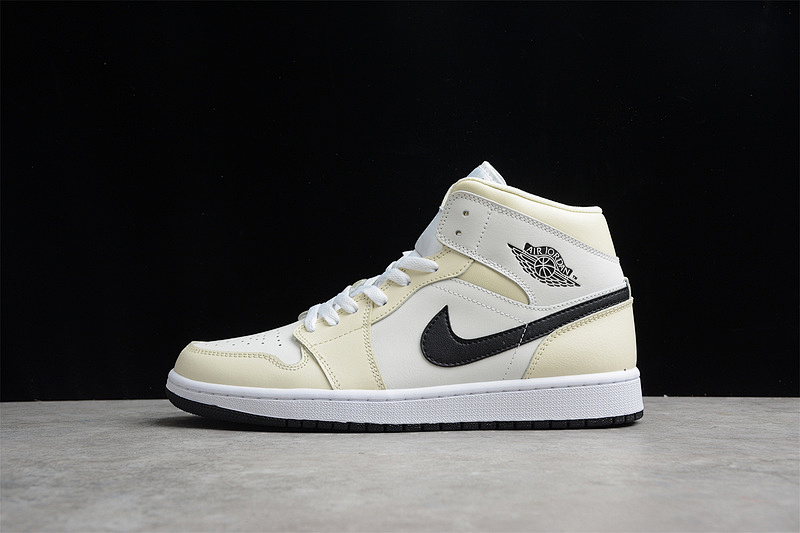 Jordan CJ AIR Jordan 1 MID COCONUT MILK/BLACK-SUMMIT WHITE-WHITE · BQ6472-121, photo 1