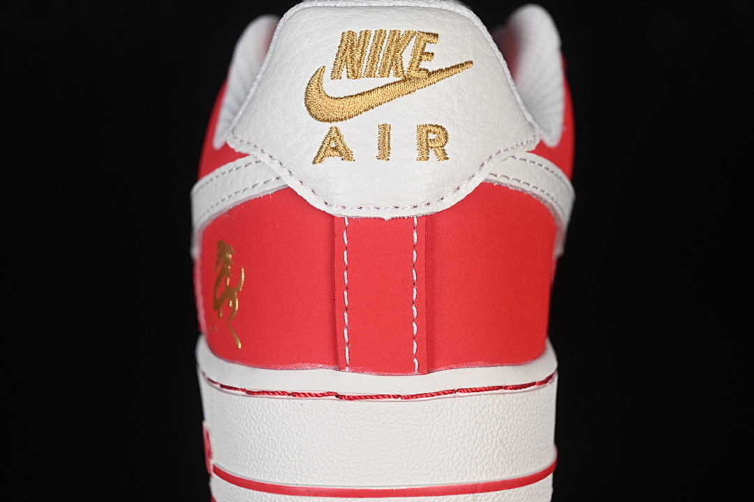Nike [NH0601-523]-[AIR FORCE 1 07 LOW CASUAL SNEAKERS RED/WHITE/GOLD]-[WOMAN:36-39]-[MAN:40-45] - Image 7