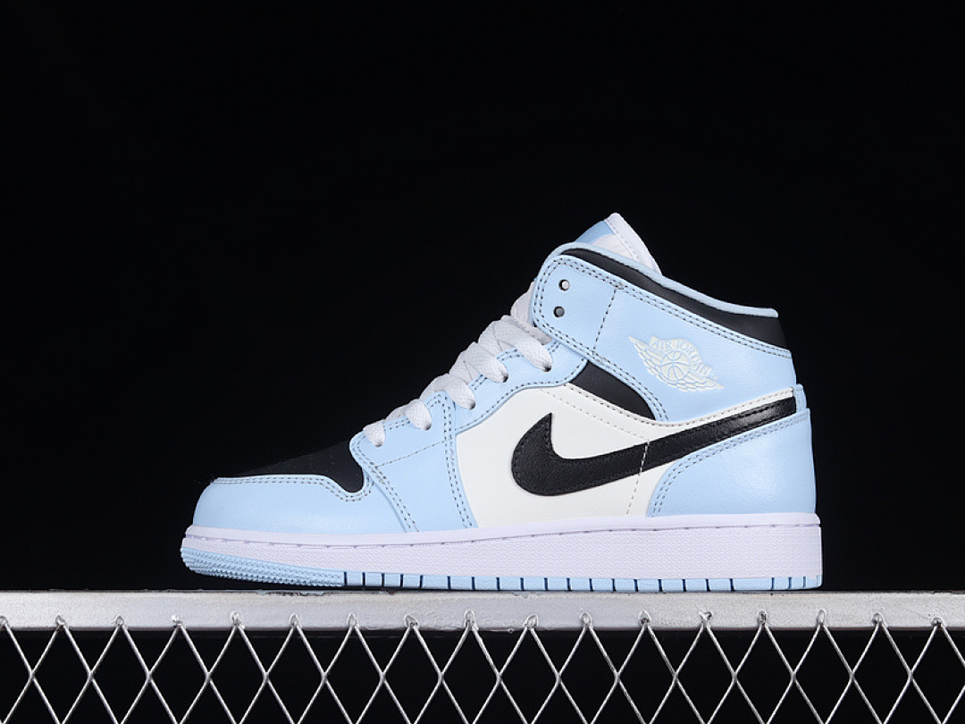 Jordan [555112-401]-[AIR JORDAN 1 MID GS ICE BLUE/BLACK/SAIL/WHITE]-[WOMAN:35.5-40], photo 1