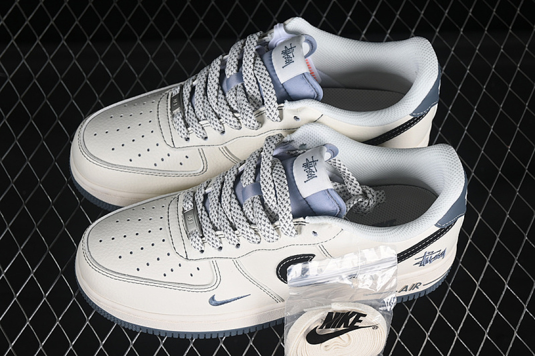 Nike [XZ6188-761]-[AIR FORCE 1 07 LOW WHITE/GREY/BLUE/BLACK]-[WOMAN:36-39]-[MAN:40-45] - Image 11