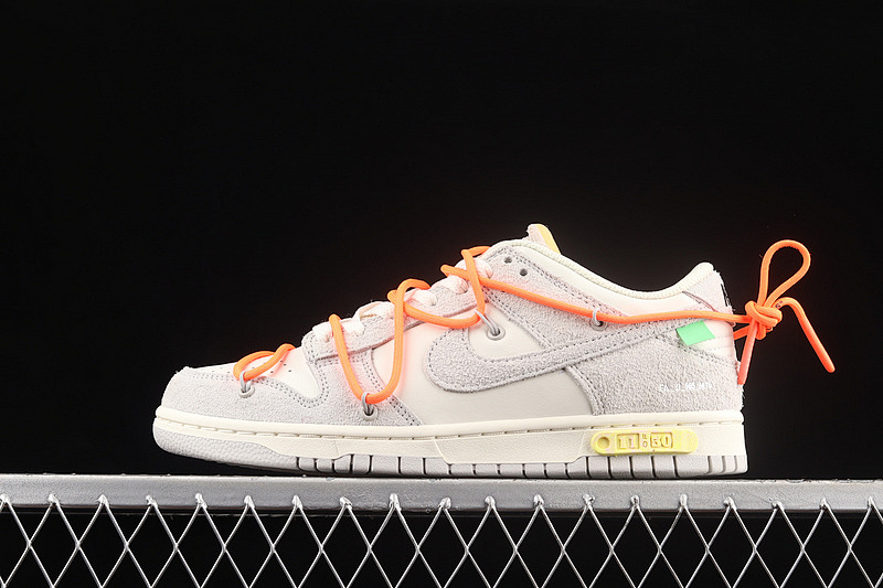 Nike OW X SB DUNK LOW LOT 11 OF 50 SAIL/NEUTRAL GREY/ORANGE · DJ0950-108, photo 1