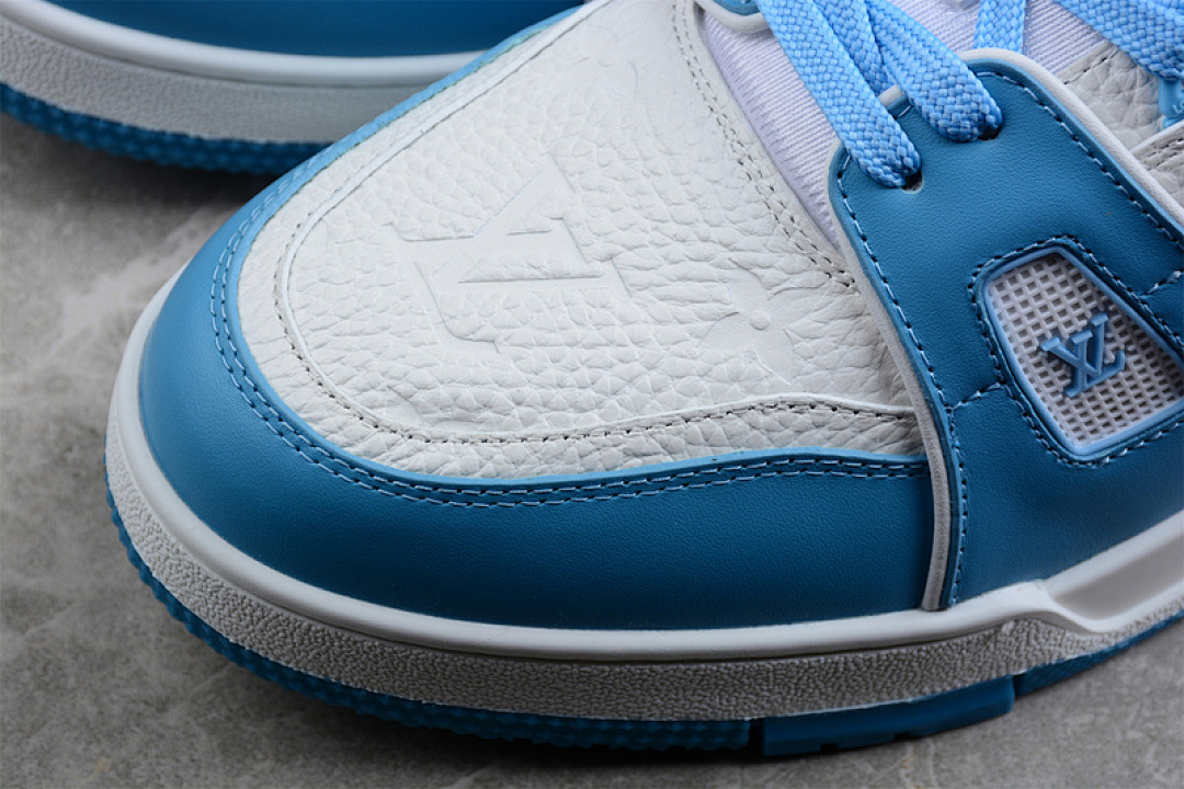 Louis Vuitton [L*V LOW TRAINER SNEAKERS WHITE/WHITE/BLUE]-[WOMAN:35-39]-[MAN:40-45] - Image 9