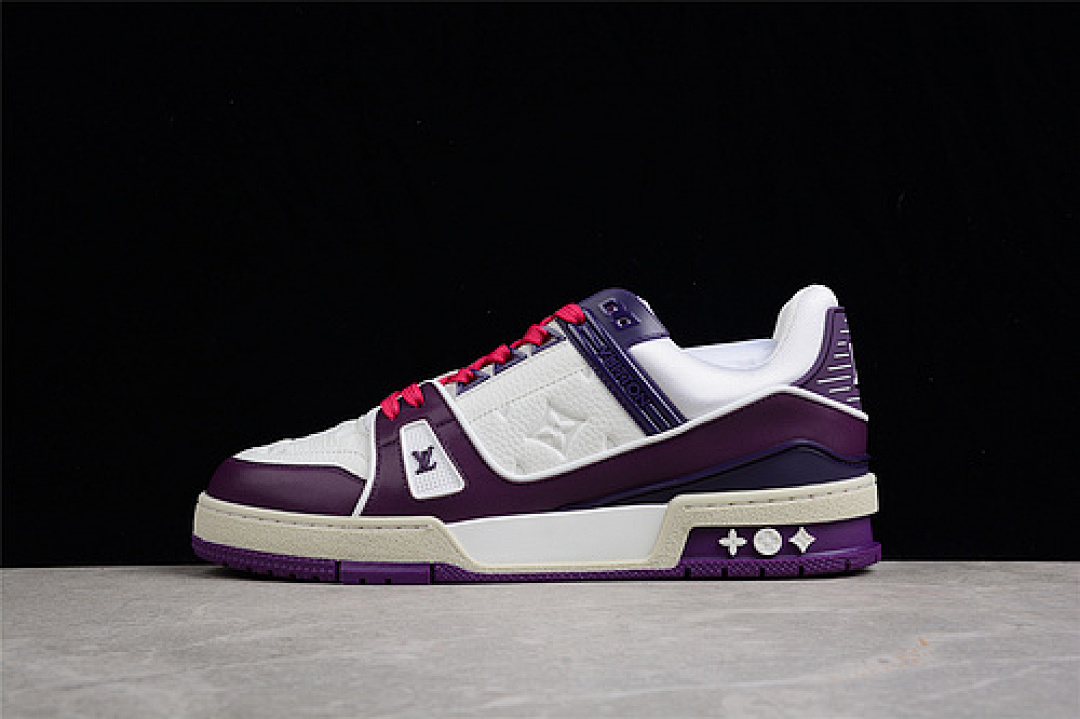 Louis Vuitton [L*V TRAINER SNEAKER LOW WHITE/PURPLE/PINK]-[MAN:38-45], photo 1