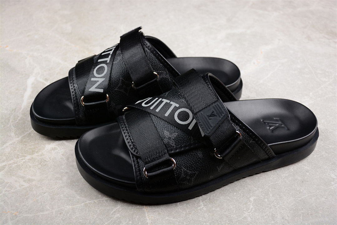 Louis Vuitton [L*V COMFORTABLE CASUAL COOL SLIPPERS BLACK]-[MAN:38-45], photo 1