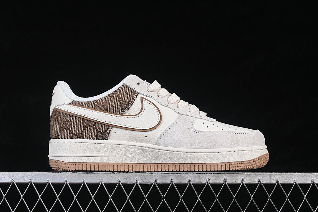 Nike [MM3399-809]-[AIR FORCE 1 07 LOW CASUAL SNEAKERS WHITE/GREY/BROWN]-[WOMAN:36-39]-[MAN:40-45] - Image 16