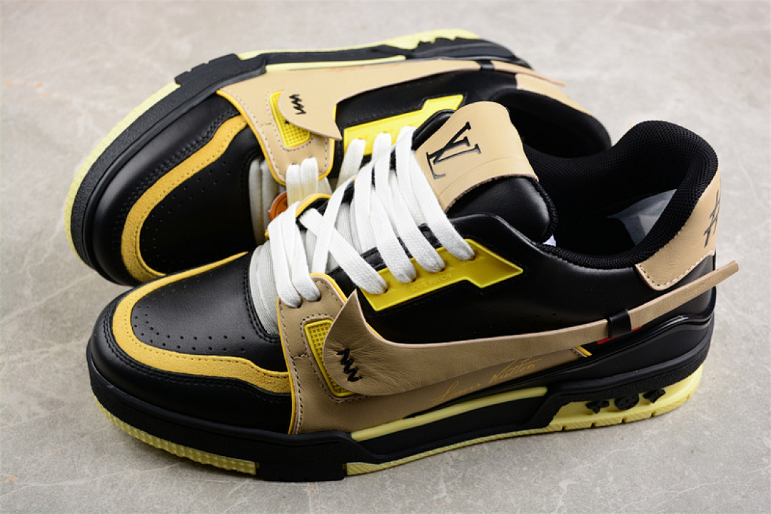 Louis Vuitton [LOUIS VUITTON TRAINER SNEAKER LOW LV WHITE/BLACK/YELLOW]-[WOMAN:35-39]-[MAN:40-45] - Image 10