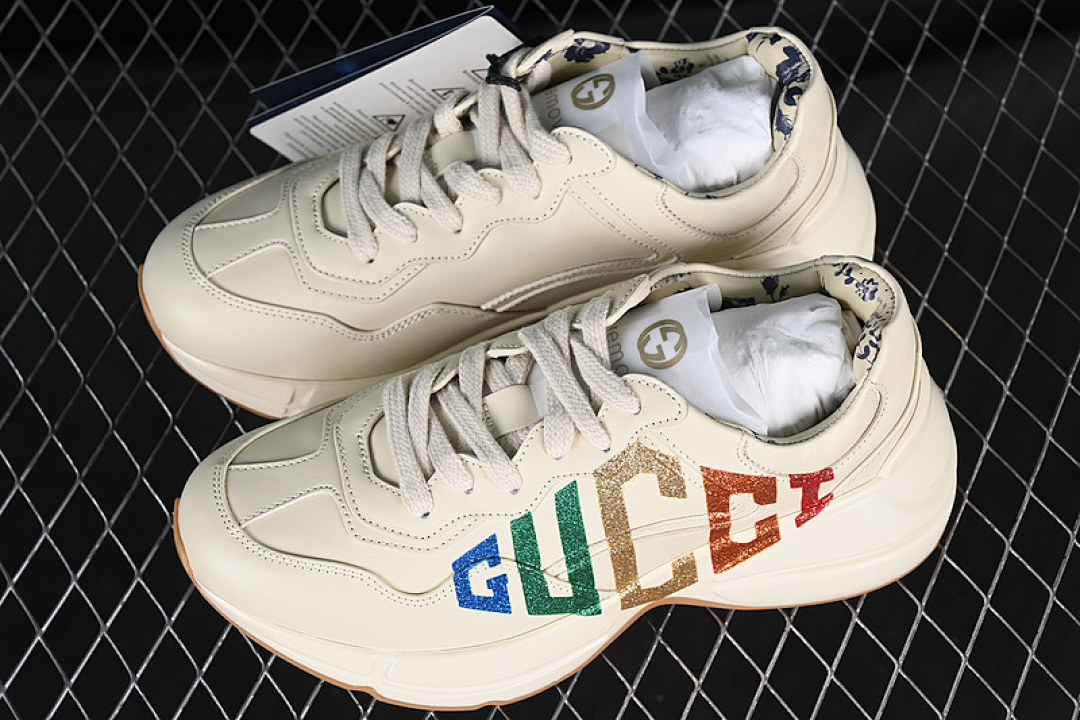 On Running [DRW009022]-[GU*CCI RHYTON VINTAGE TRAINER SNEAKER BROWN/ORANGE/BLUE/GREY]-[WOMAN:35-39] - Image 12