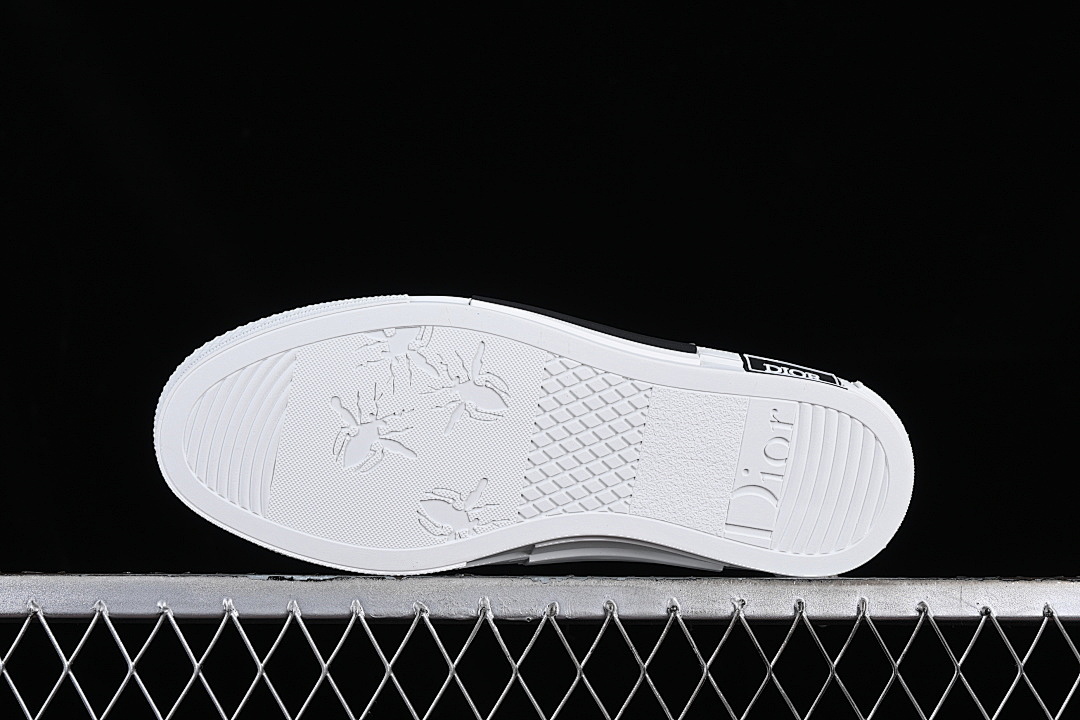 Dior [B23 OBLIQUE TOP SNEAKERS MID CASUAL SHOES BLACK/WHITE]-[WOMAN:39]-[MAN:40-46] - Image 15