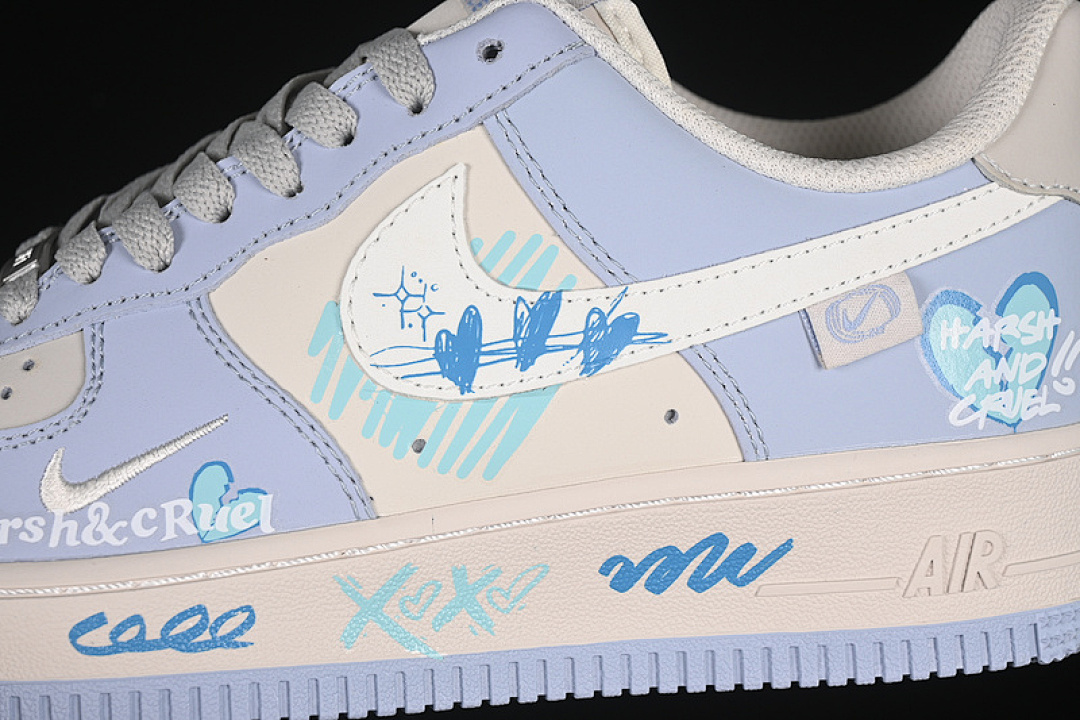 Nike [DB3301-991]-[AIR FORCE 1 07 LOW BLUE STAR LOVE GREY/BLUE]-[WOMAN:36-39]-[MAN:40-45] - Image 9