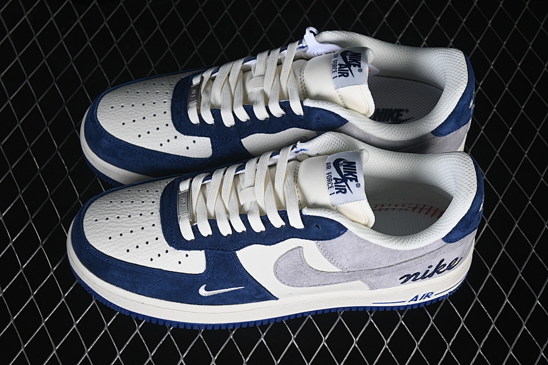 Nike [HM3703-161]-[AIR FORCE 1 07 LOW WHITE/GREY/BLUE]-[WOMAN:36-39]-[MAN:40-45] - Image 11