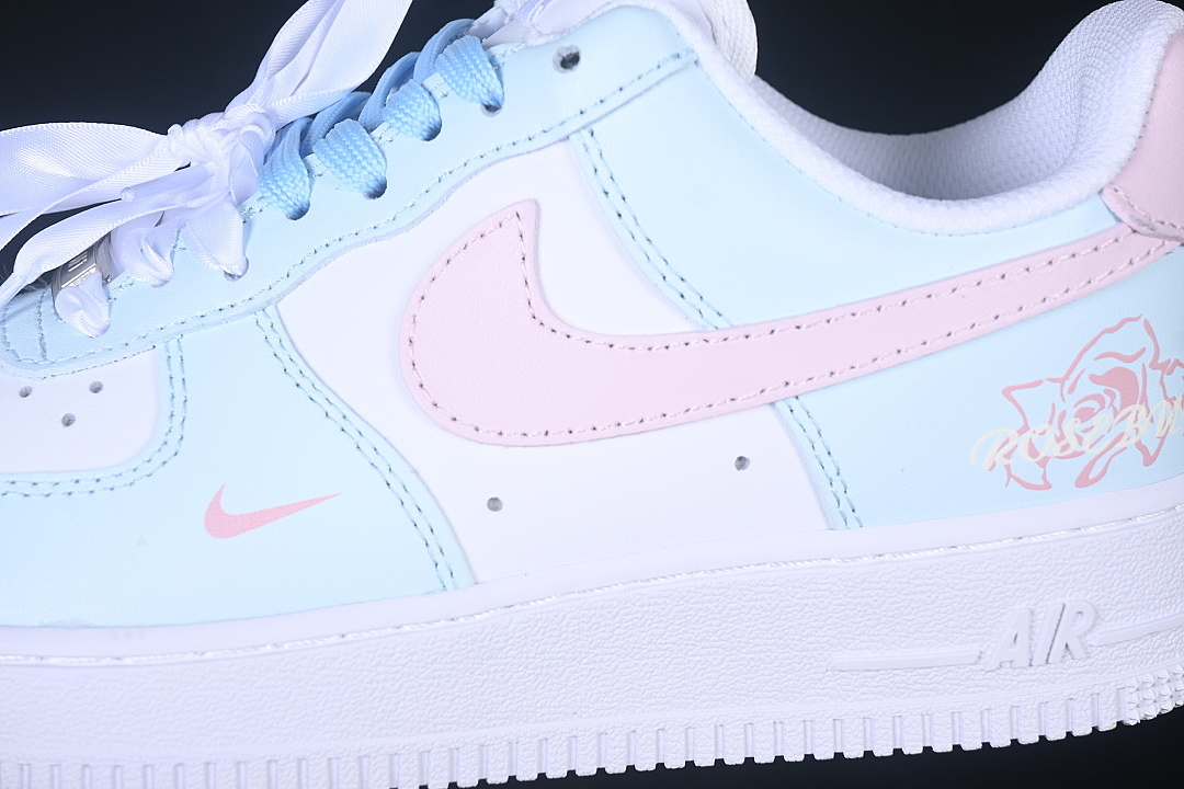 Nike [DH2920-111]-[AIR FORCE 1 07 LOW CASUAL SNEAKERS BLUE/PINK]-[WOMAN:36-39]-[MAN:40-45] - Image 7