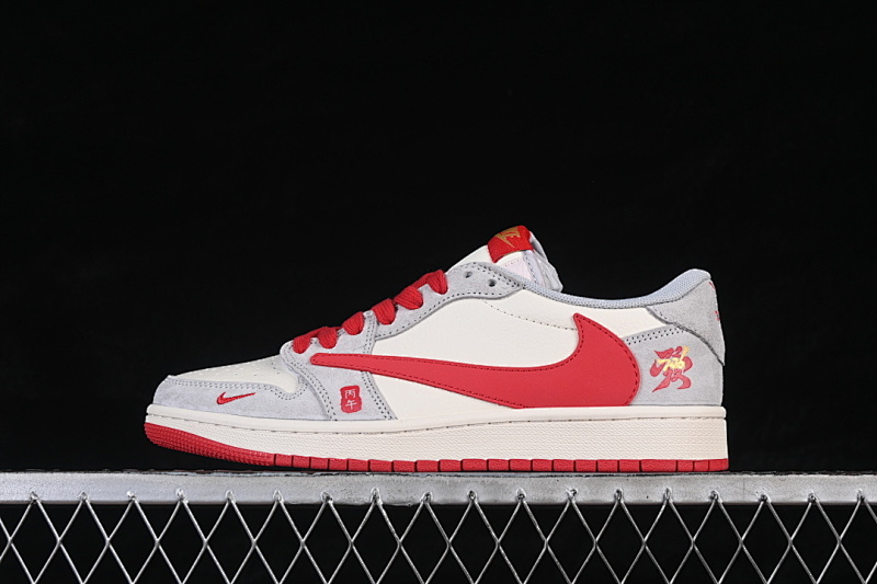 Jordan FRAGMENT DESIGN AIR Jordan 1 LOW OG SP WHITE/GREY/RED · QW5288-141, photo 1