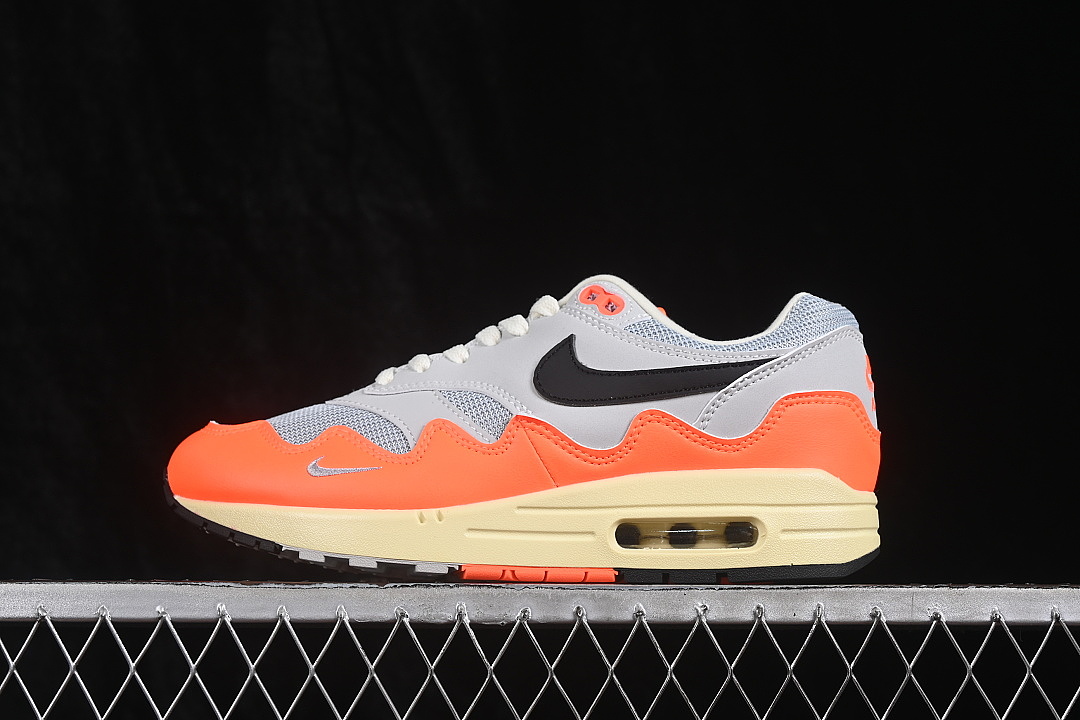 Nike AIR MAX 1 RETRO RUNNING SHOES LIGHT GRAY/ORANGE/BEIGE · II7055-800, photo 1