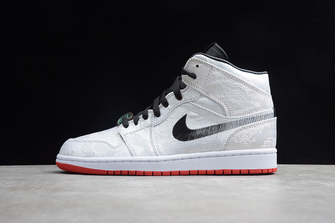 Jordan [CU2804-100]-[CJ CLOT X AIR JORDAN 1 MID FEARLESS WHITE/BLACK-RED]-[UNISEX:36-46], photo 1