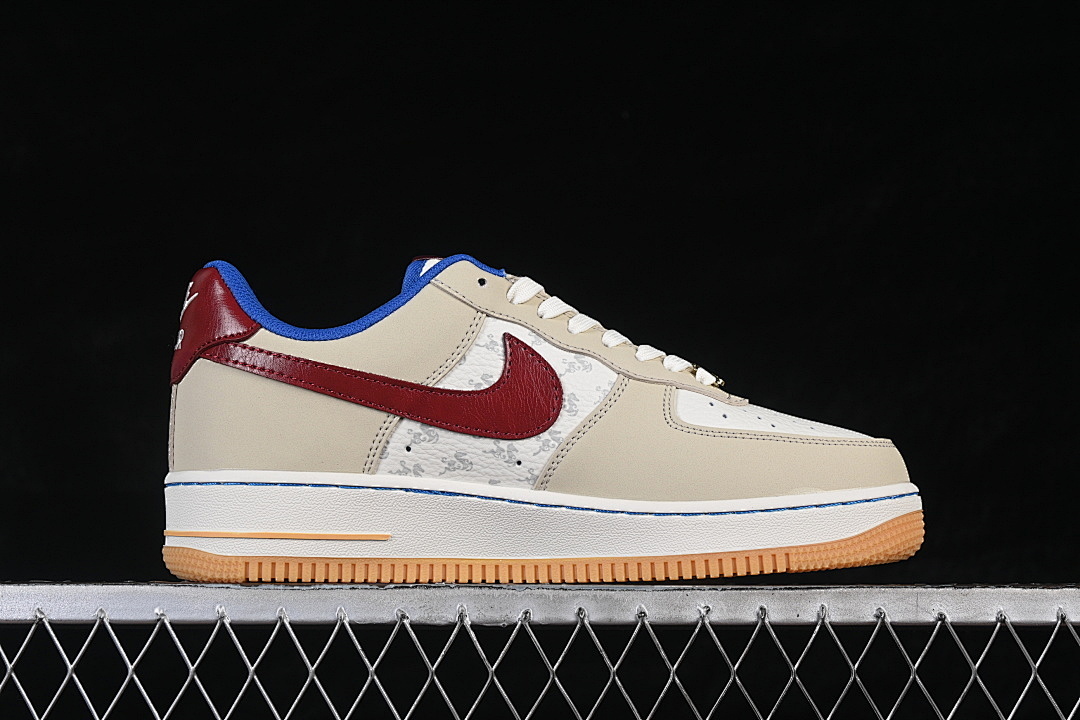 Nike [NH0601-519]-[AIR FORCE 1 07 LOW CASUAL SNEAKERS WHITE/BROWN/RED]-[WOMAN:36-39]-[MAN:40-45] - Image 16