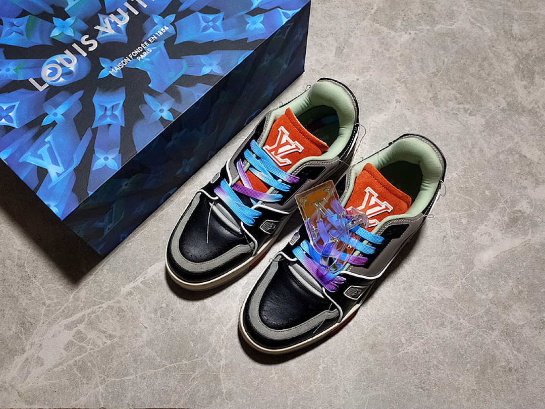 Louis Vuitton [L*V 2021 TRAINER SNEAKERS GREY/BLACK/MULTI-COLOR]-[MAN:38-45] - Image 10