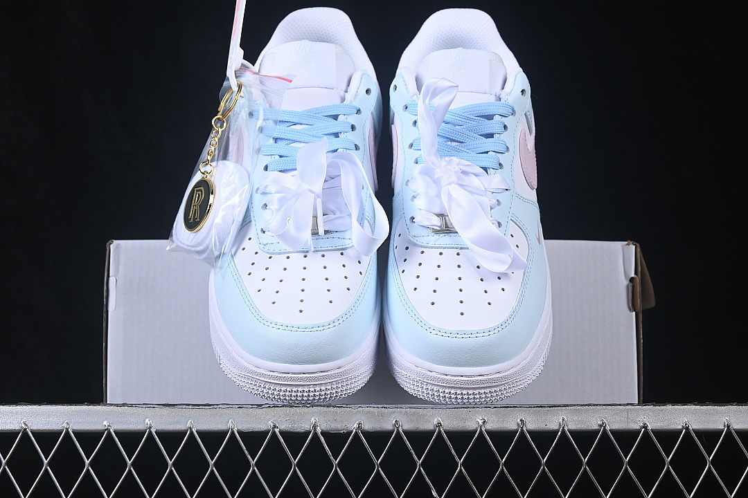 Nike [DH2920-111]-[AIR FORCE 1 07 LOW CASUAL SNEAKERS BLUE/PINK]-[WOMAN:36-39]-[MAN:40-45] - Image 12