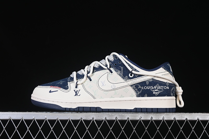 Louis Vuitton Nike SB DUNK LOW LV WHITE/GREY/BLUE · YX5066-376, photo 1