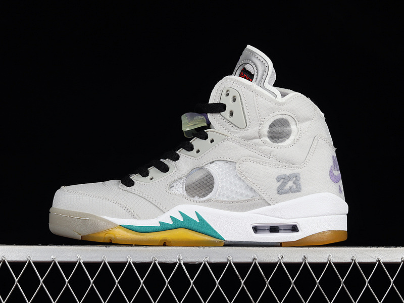 Jordan OW X AIR Jordan 5 RETRO SP WHITE/BLACK/PURPLE-YELLOW · CT8480-105, photo 1