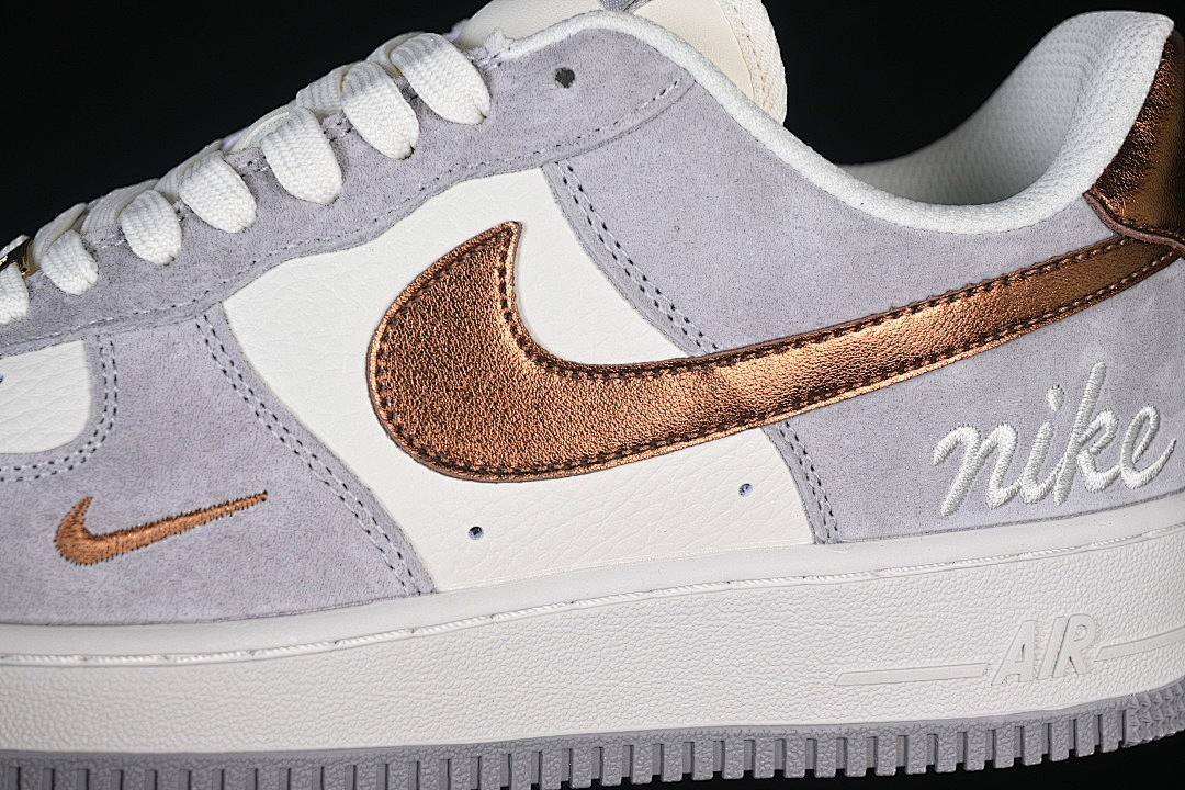 Nike [DV5477-007]-[AIR FORCE 1 07 LOW WHITE/GREY/GOLD]-[WOMAN:36-39]-[MAN:40-45] - Image 8
