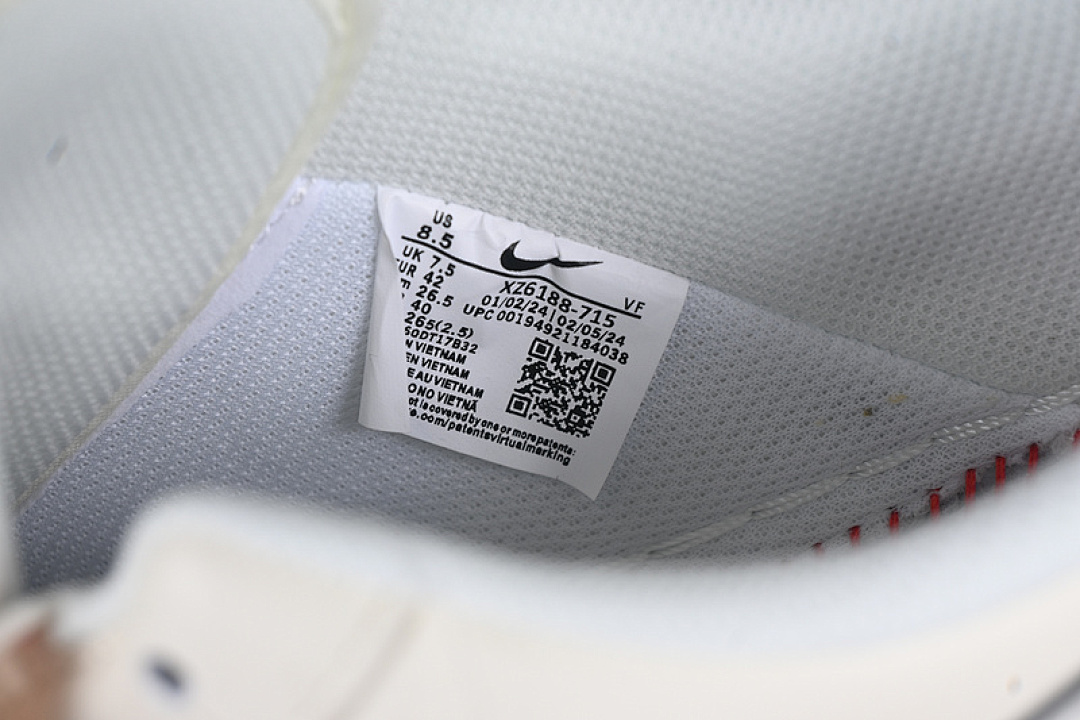 Nike [XZ6188-715]-[AIR FORCE 1 07 LOW SUPREME WHITE/GREY/RED]-[WOMAN:36-39]-[MAN:40-45] - Image 6