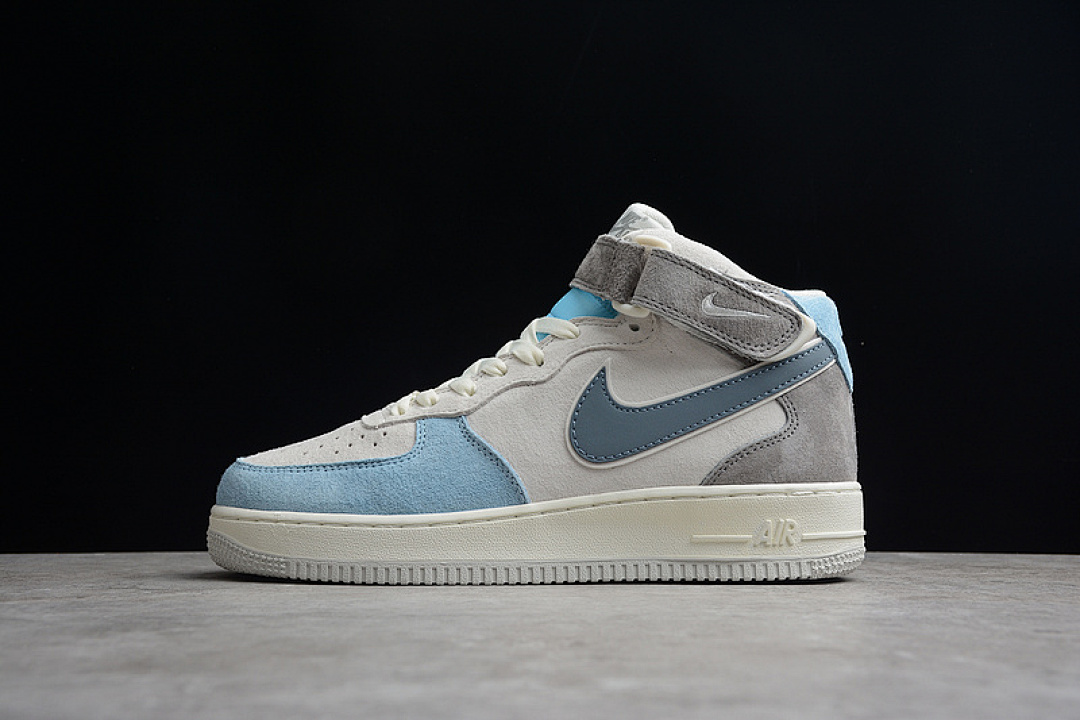 Nike [AL6896-559]-[AIR FORCE 1 07 MID BEIGE/LIGHT BLUE/GREY]-[WOMAN:36-39]-[MAN:40-45], photo 1