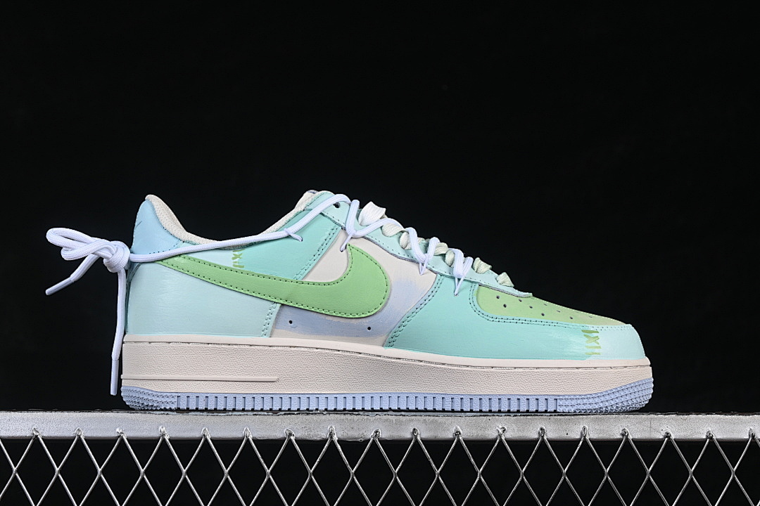 Nike [DB3301-919]-[AIR FORCE 1 07 LOW CASUAL SNEAKERS GREEN/BLUE/WHITE]-[WOMAN:36-39]-[MAN:40-45] - Image 16