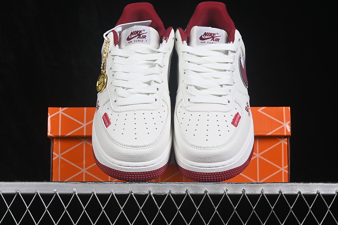 Nike [WY0655-103]-[AIR FORCE 1 07 LOW CASUAL SNEAKERS WHITE/RED/WHITE]-[WOMAN:36-39]-[MAN:40-45] - Image 13
