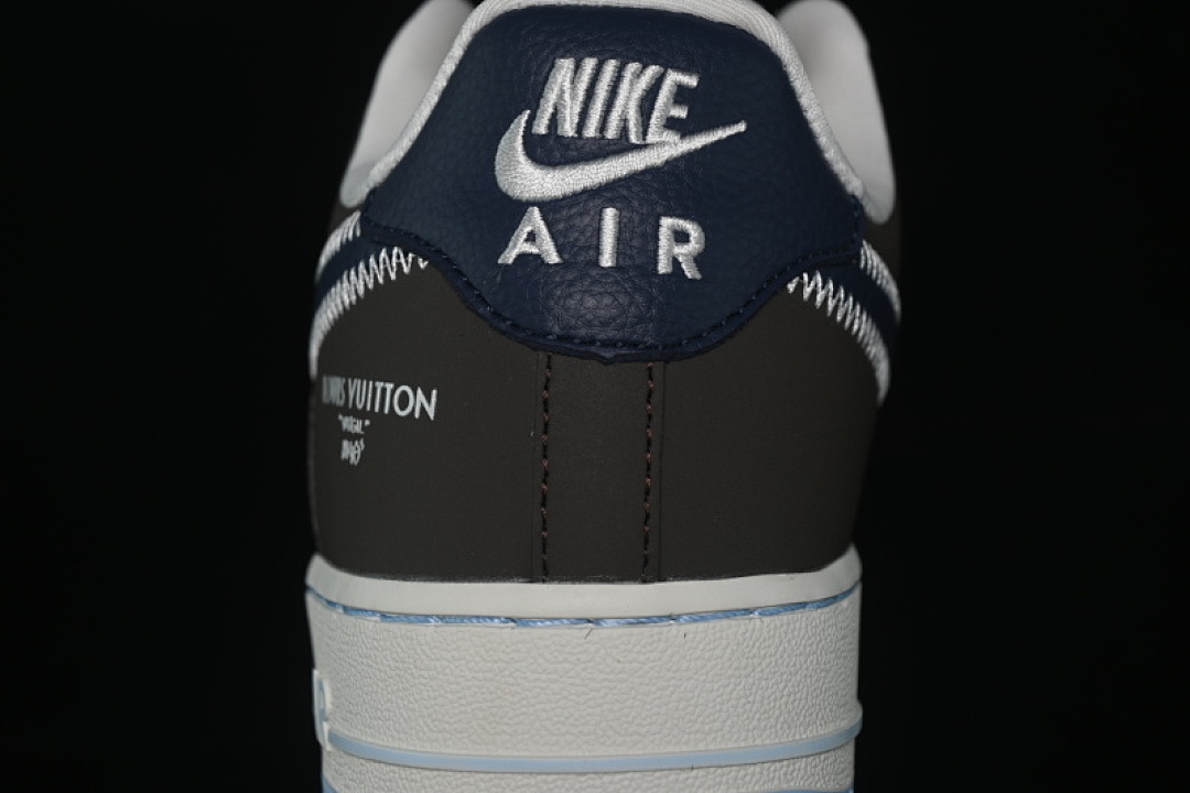 Nike [SC0601-560]-[AIR FORCE 1 07 LOW LV WHITE/BLACK/GREY/BLUE]-[WOMAN:36-39]-[MAN:40-45] - Image 7