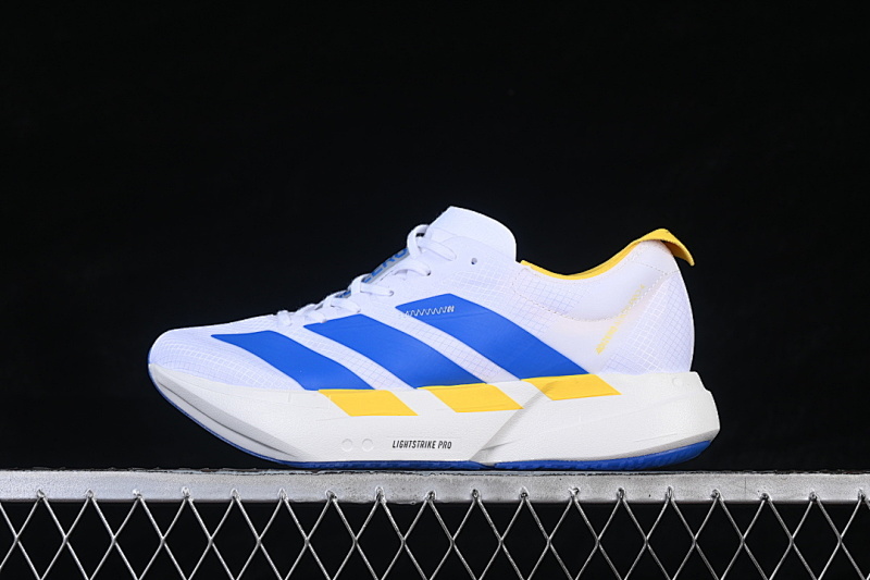Adidas Adidas ADIZERO ADIOS 4 M RUNNING SHOES WHITE/NAVY BLUE/YELLOW · KI4439, photo 1