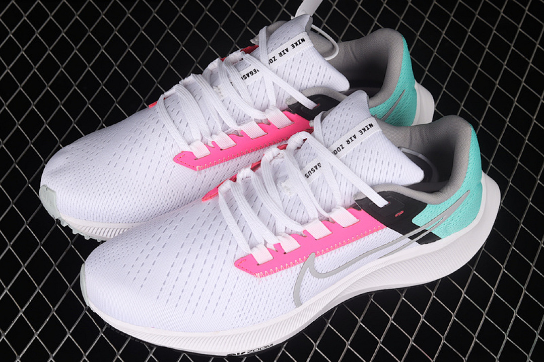 Nike [CW7356-102]-[AIR ZOOM PEGASUS 38 SOUTH BEACH WHITE/HYPER PINK/DYNAMIC TURQUOISE/WOLF (GREY]) - Image 11