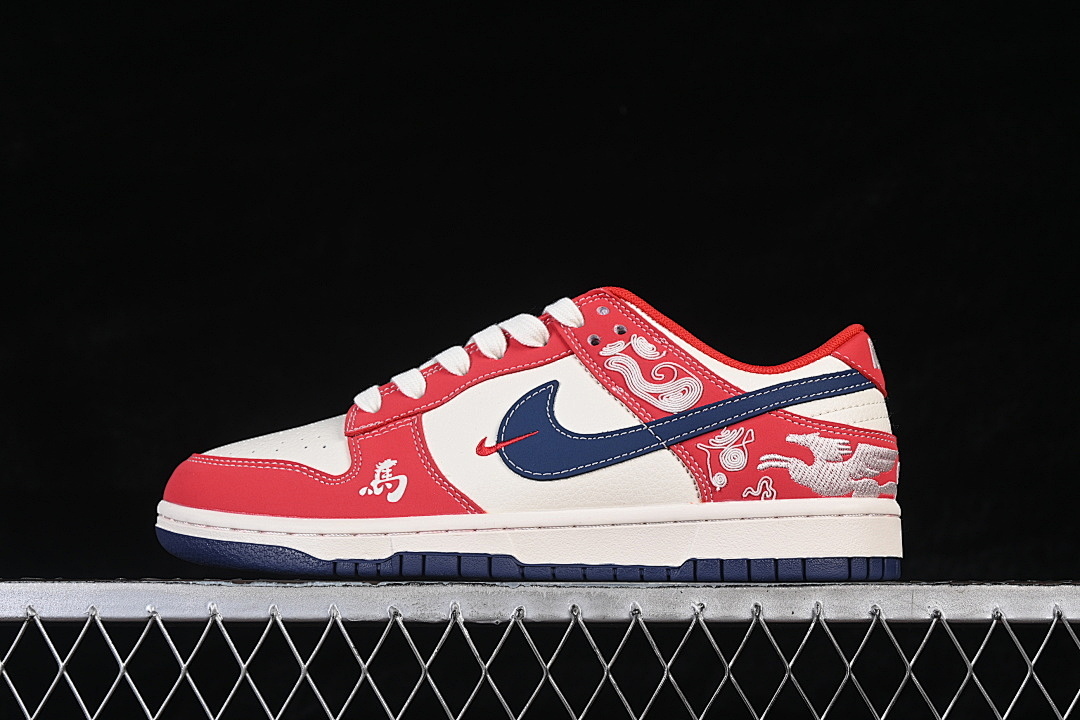 Nike SB DUNK LOW CASUAL SNEAKERS WHITE/RED/NAVY BLUE · JJ2508-602, photo 1