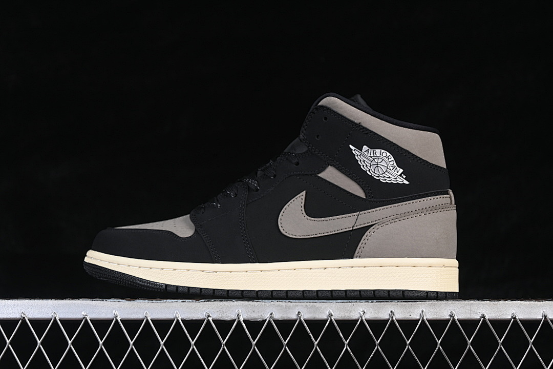 Jordan [IB7110-002]-[JORDAN 1 MID SE BLACK/LIGHT WILD MANGO/OLIVE GREY]-[MAN:40-46], photo 1