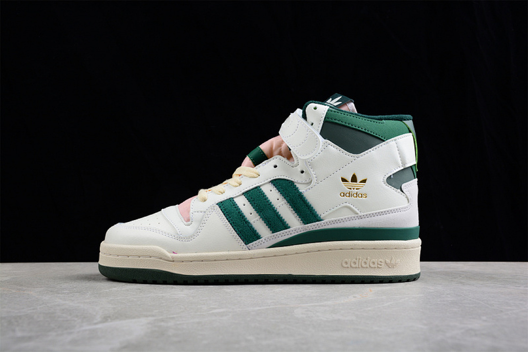 Off-White FORUM 84 HIGH SHOES Off-White/TEAM DARK GREEN/CLOUD WHITE · GW2203, photo 1