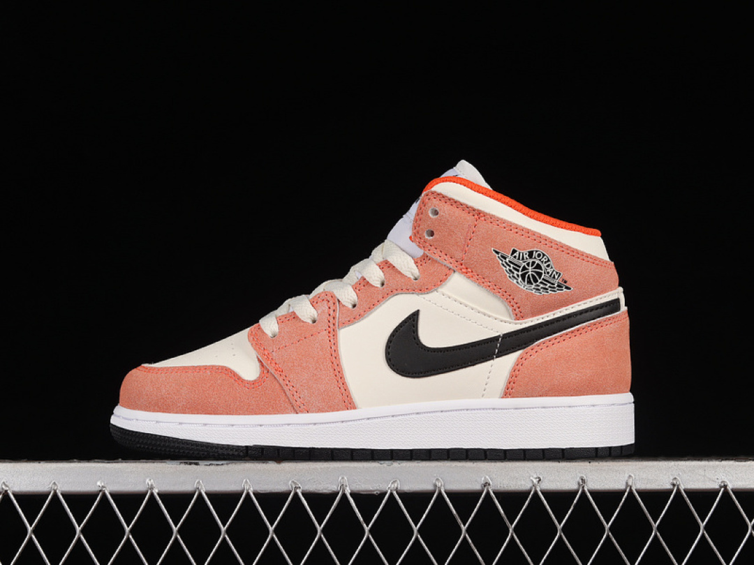 Jordan [DV1336-800]-[AIR JORDAN 1 MID GS ORANGE SUEDE TEAM ORANGE/BLACK-SAIL-WHITE-IRON (GREY]), photo 1