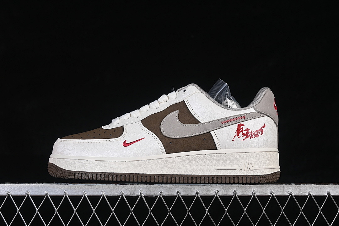 Nike [DW8806-008]-[AIR FORCE 1 07 LOW CASUAL SNEAKERS WHITE/BROWN/GREY]-[WOMAN:36-39]-[MAN:40-45] - Image 2