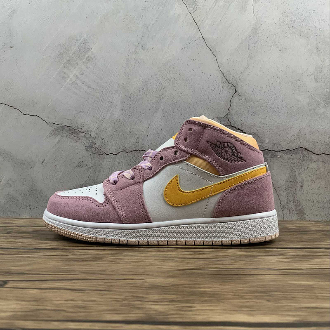 Jordan [DC9517-600]-[AIR JORDAN 1 MID SE GS LIGHT ARCTIC PINK/UNIVERSITY GOLD/WHITE]-[WOMAN:35.5-40], photo 1