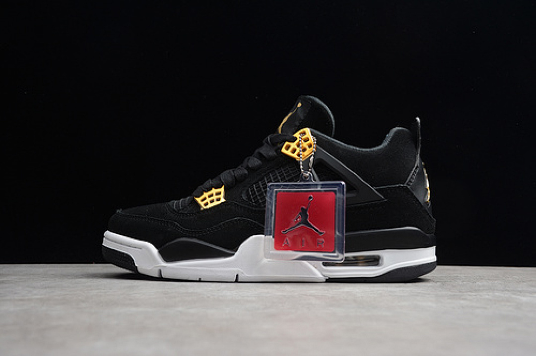 Jordan [84-82-93]-[308497-032]-[AIR JORDAN 4 RETRO ROYALTY BLACK/METALLIC GOLD-WHITE]-[MAN:40-46], photo 1