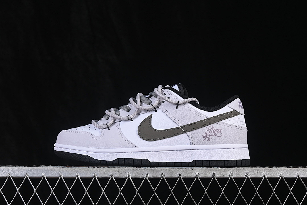 Unbranded [CW1590-100]-[DUNK LOW LACE UP CASUAL SNEAKERS WHITE/GREY/BLACK]-[WOMAN:35.5-39]-[MAN:40], photo 1