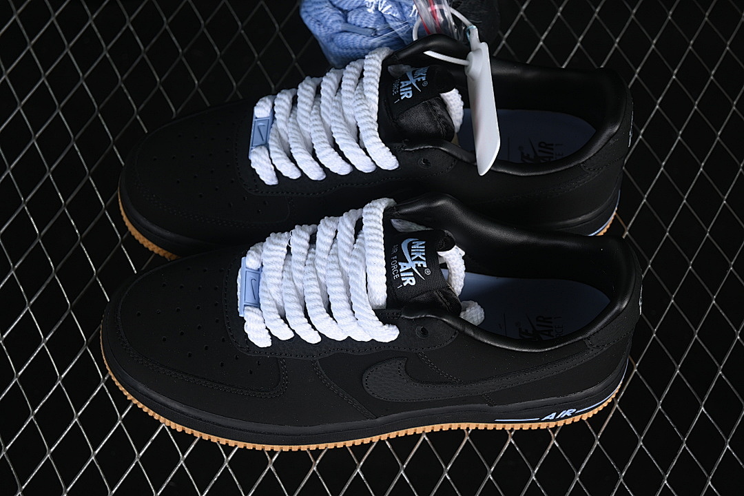 Nike [IQ9770-001]-[AIR FORCE 1 LOW BLACK/WHITE/COBALT BLISS]-[WOMAN:36-39]-[MAN:40-45] - Image 11