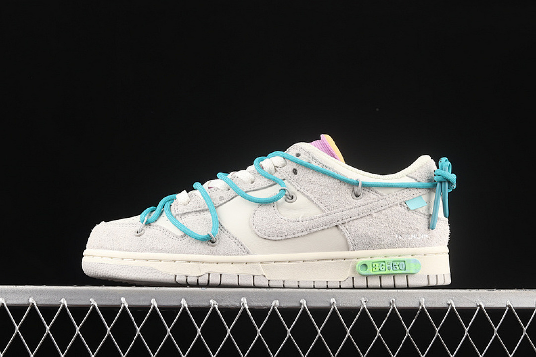 Nike OW X SB DUNK LOW LOT 36 OF 50 SAIL/NEUTRAL GREY/ENERGY · DJ0950-107, photo 1