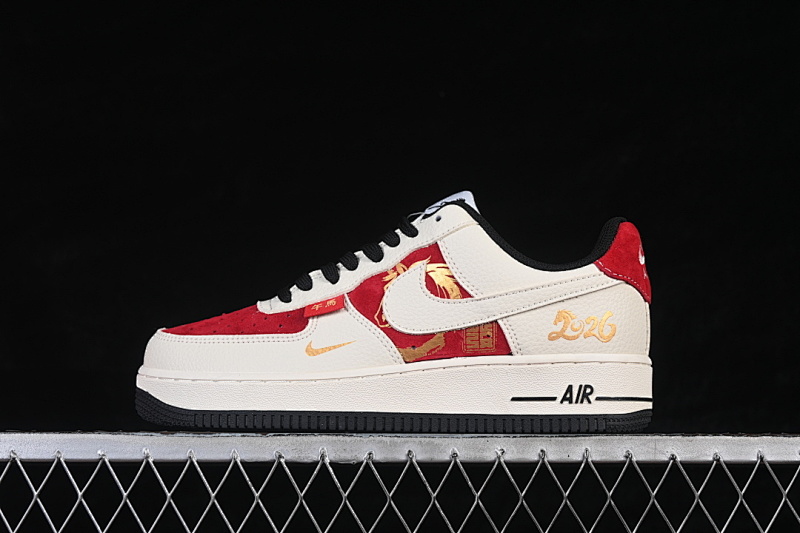 Nike Nike AIR FORCE 1 07 LOW WHITE/RED/GOLD · XL1982-334, photo 1