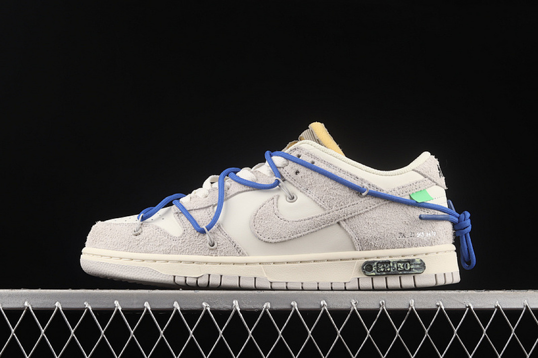 Unbranded [DJ0950-104]-[OW X SB DUNK LOW LOT 32 OF 50 SAIL/NEUTRAL GREY/RACER BLUE]-[UNISEX:36-47.5], photo 1